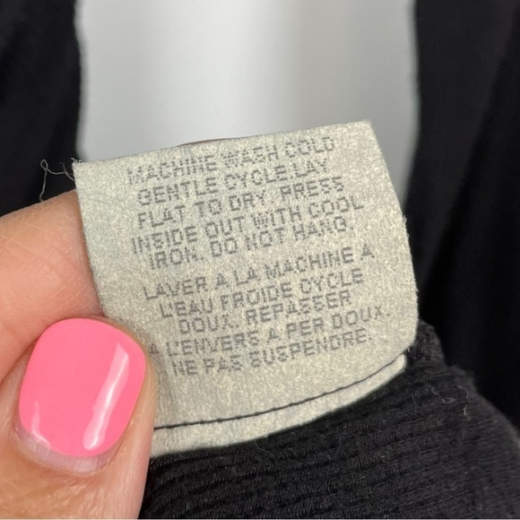 Velvet by Graham & Spencer Black Ribbed Viscose Jersey Ruched Midi Dress Size M - Picture 8 of 8